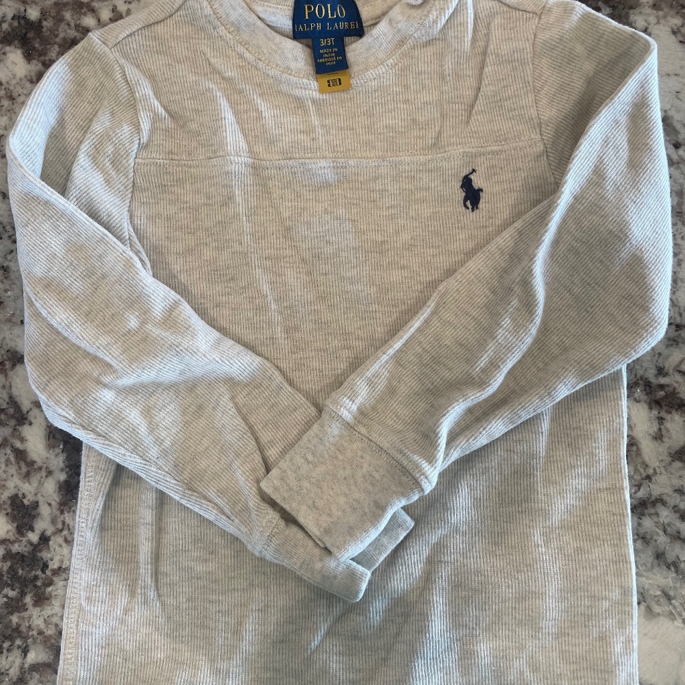 Polo Oatmeal Colored Long Sleeve